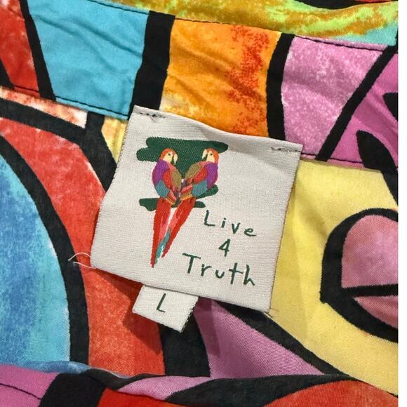 Live 4 Truth Crop Blouse Women L Colorful Funky Abstract Art Long Sleeve Picasso - Picture 9 of 10